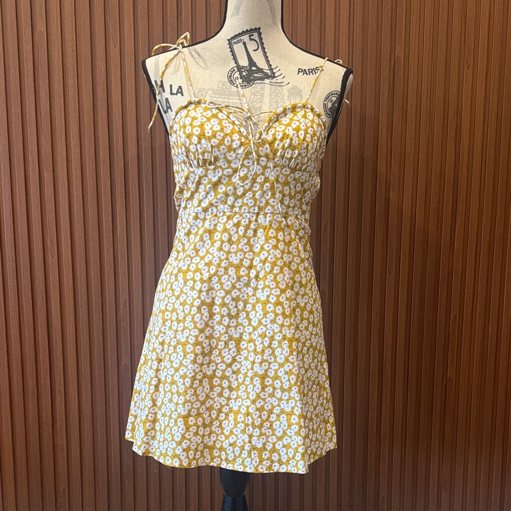 Fashion Nova Yellow Floral Mini Dress